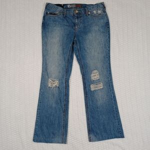 Mossimo Distressed Bootcut Jeans (altered)